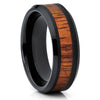 Koa Wood Tungsten Ring - Black Tungsten Band - Koa wood Ring - 8mm - Clean Casting Jewelry