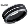 Tungsten Wedding Ring - Black Tungsten Ring - Tungsten Wedding Band - Black Ring