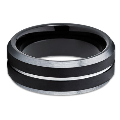 Tungsten Carbide Ring - Black Tungsten Ring - Gray Tungsten - 8mm Ring - Clean Casting Jewelry