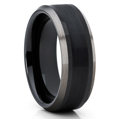 Black Tungsten - 8mm - Black Tungsten Wedding Band - Gunmetal Ring - Clean Casting Jewelry