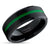 Green Tungsten Ring - Green Wedding Ring - Black Tungsten Ring - Engagement Ring