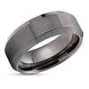 Gunmetal Wedding Ring - Tungsten Wedding Ring - Gunmetal Wedding Band - Beveled