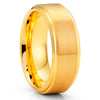 Yellow Gold Tungsten Ring - 8mm - Yellow Gold Tungsten Band - Anniversary Ring - Clean Casting Jewelry