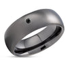 Gunmetal Wedding Ring - Black Diamond Ring - Tungsten Wedding Ring - Man's Ring