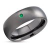 Emerald Tungsten Ring - Gunmetal Tungsten Ring - Tungsten Wedding Band  - 8mm