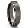 Gunmetal Tungsten Ring - 6mm - 8mm Gray Tungsten Ring - Anniversary Ring - Brush - Clean Casting Jewelry