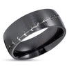 Baseball Wedding Ring - Black Zirconium - Baseball Wedding Band - Zirconium Wedding Ring