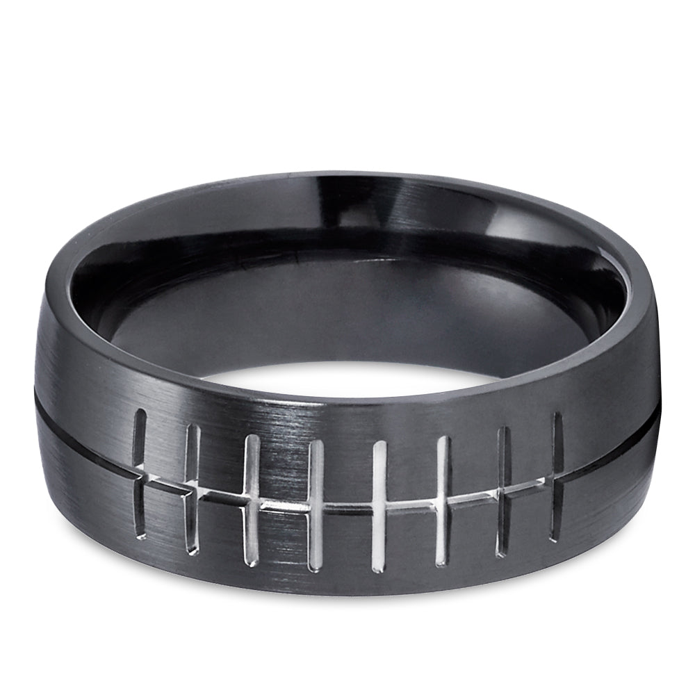 Football Wedding Ring - Zirconium Wedding Ring - Football Ring - Man's Ring - Woman's