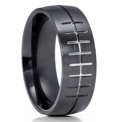 Football Wedding Ring - Zirconium Wedding Ring - Football Ring - Man's Ring - Woman's