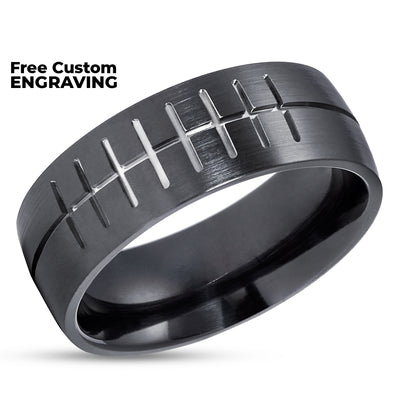 Football Wedding Ring - Zirconium Wedding Ring - Football Ring - Man's Ring - Woman's