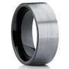 Black Tungsten Wedding Band - Gray Tungsten Ring - Black Wedding Ring - Clean Casting Jewelry