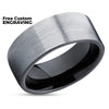 Black Tungsten Wedding Band - Gray Tungsten Ring - Black Wedding Ring - Gray Tungsten