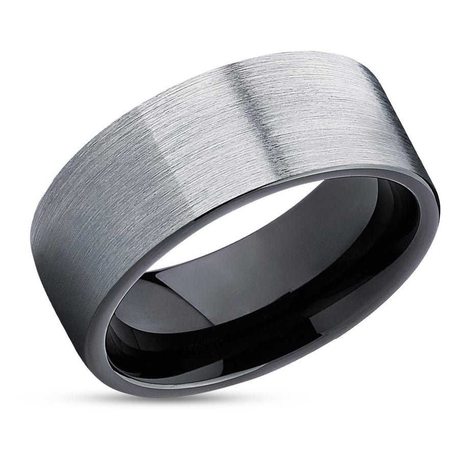 Black Tungsten Wedding Band - Gray Tungsten Ring - Black Wedding Ring - Gray Tungsten