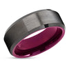 Purple Wedding Band - Gunmetal Wedding Ring - Purple Wedding Ring - Ring