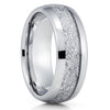 Silver Tungsten Ring - Meteorite Wedding Band - Meteorite Ring - Silver Tungsten - Clean Casting Jewelry