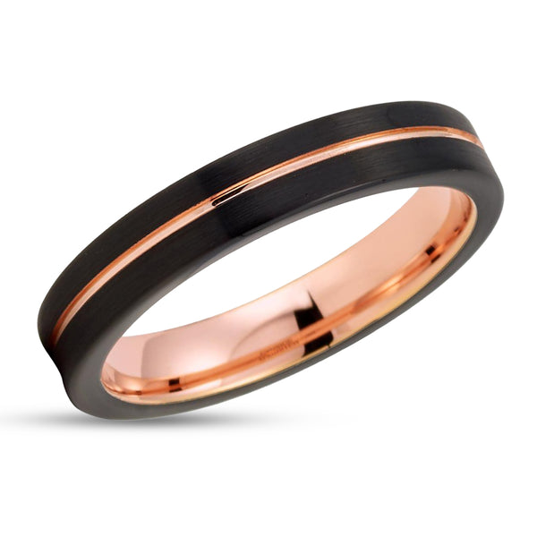 4mm Rose Gold Tungsten Ring Black Tungsten Ring Women s Tungsten Ring