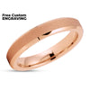 4mm - Rose Gold Tungsten Ring - Rose Gold Tungsten Band - Women's Ring