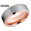 Tungsten Wedding Band - Rose Gold Tungsten - Wedding Ring - Rose Gold Ring