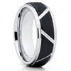 8mm - Black Wedding Band - Tungsten Wedding Ring - Men's Wedding Band - Clean Casting Jewelry