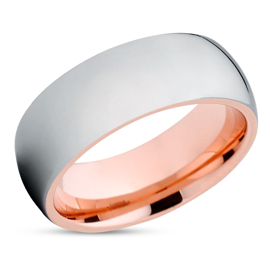 Rose Gold Tungsten - Shiny Polish - Tungsten Wedding Band - Wedding Ring
