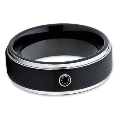 Black Diamond Tungsten Ring - Black Tungsten Ring - 8mm - Men's Tungsten - Clean Casting Jewelry