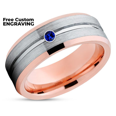 Man's Wedding Ring - Tungsten Wedding Ring - Rose Gold Wedding Band - Tungsten Carbide Ring - Ring