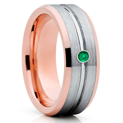 Gray Wedding Band - Men's Tungsten Ring - Rose Gold - Brush Tungsten Ring - Clean Casting Jewelry