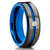 Gunmetal Wedding Ring - Blue Wedding Ring - White Diamond Ring - Black Wedding Ring