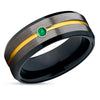 Gunmetal Wedding Ring - Yellow Gold Tungsten Ring - Black Wedding Ring - Man's Ring