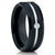 Tungsten Wedding Ring - Black Tungsten Ring - Diamond Wedding Band - Black Ring