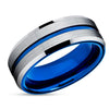 Tungsten Wedding Band - Blue Tungsten Ring - Blue Wedding Ring - Anniversary Ring