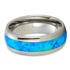 Opal Wedding Ring - Silver Wedding Ring - Opal Wedding Band - Tungsten Wedding Band