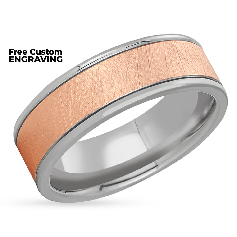 Rose Gold Wedding - White Gold Wedding Ring - 14k Gold Wedding Ring - Rose Gold Ring