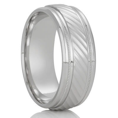 Man' Wedding Ring - Wedding Band - 14K White Gold Wedding Ring - Engagement Ring