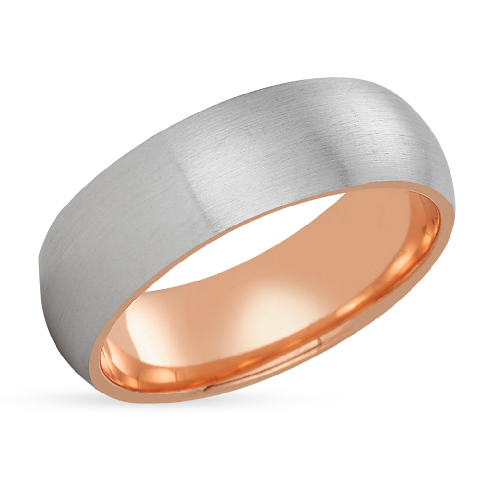 Rose Gold Wedding Ring - Rose Gold Wedding Band - 14K Gold Wedding Ring - White Gold