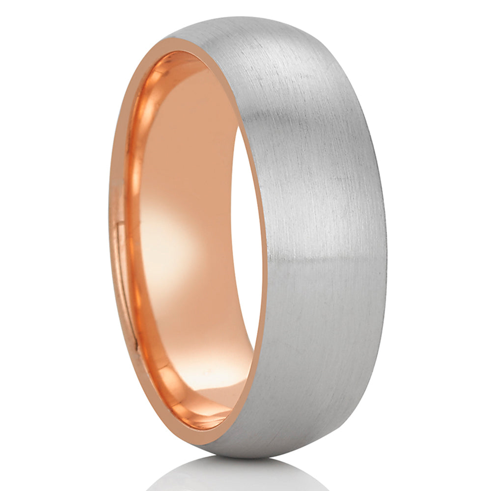 Rose Gold Wedding Ring - Rose Gold Wedding Band - 14K Gold Wedding Ring - White Gold