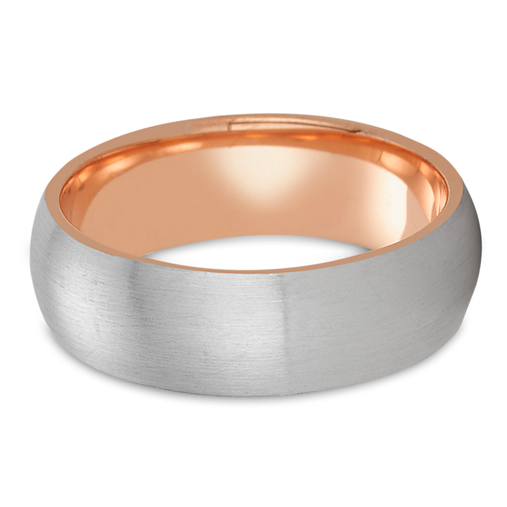 Rose Gold Wedding Ring - Rose Gold Wedding Band - 14K Gold Wedding Ring - White Gold