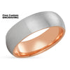 Rose Gold Wedding Ring - Rose Gold Wedding Band - 14K Gold Wedding Ring - White Gold