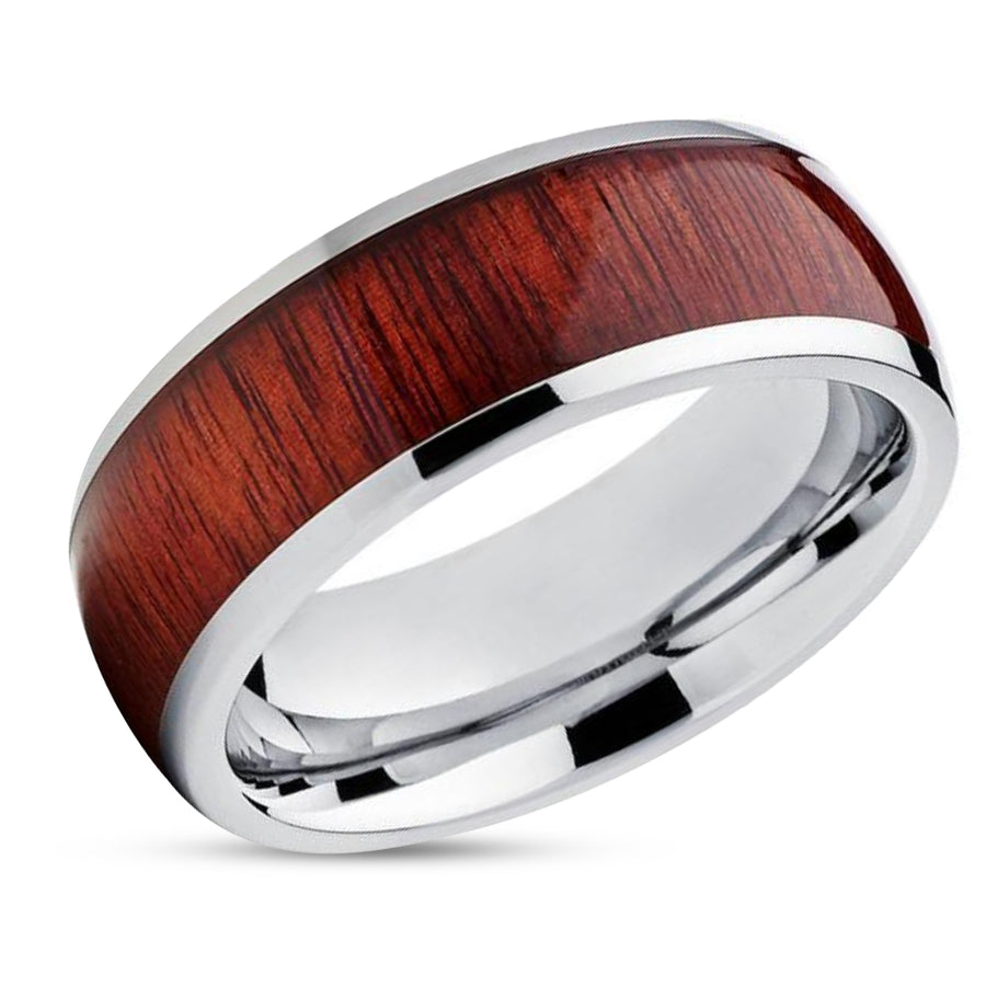 Koa Wood Tungsten Ring - Tungsten Wedding Band - 8mm Tungsten Ring - Koa Wood Ring