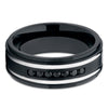 Black Titanium Ring - Men's Wedding Band - CZ Ring - Titanium Ring - Matte - Clean Casting Jewelry
