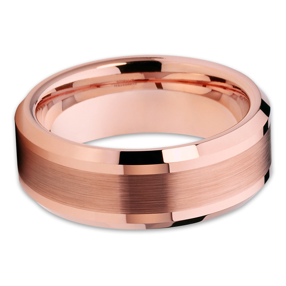 Rose Gold Tungsten Wedding Band - Men's Wedding Band - Rose Gold Tungsten - Clean Casting Jewelry