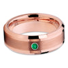 Rose Gold Tungsten Ring - Emerald Tungsten Ring - Rose Gold Tungsten - Clean Casting Jewelry