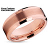 Rose Gold Tungsten Wedding Band - Men's Wedding Band - Rose Gold Tungsten