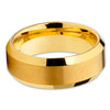 Men's Wedding Band - Yellow Gold Tungsten Ring - Yellow Gold Tungsten