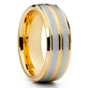 8mm - Yellow Gold Tungsten Ring - Yellow Gold Tungsten Band - Men's Ring - Clean Casting Jewelry