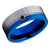 Black Diamond Wedding Ring - Black Tungsten Ring - Tungsten Carbide Ring - Blue Ring