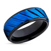 Black Tungsten Ring - Black Wedding Band - Blue Wedding Band 8mm Ring