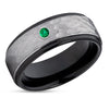 Black Tungsten Wedding Ring - Emerald Wedding Ring - Black Wedding Ring - Man's Ring