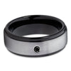 Brushed Black Ring - Tungsten Wedding Band - Black Diamond Band - Tungsten - Clean Casting Jewelry