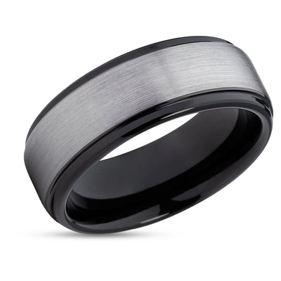 Black Tungsten Wedding Ring - Black Wedding Band - Tungsten Wedding Ring - Ring